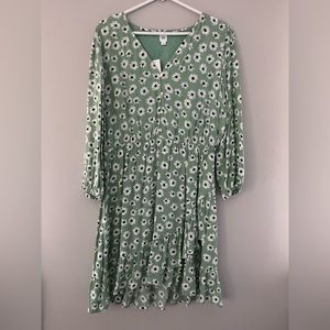 Gap size L green daisy dress